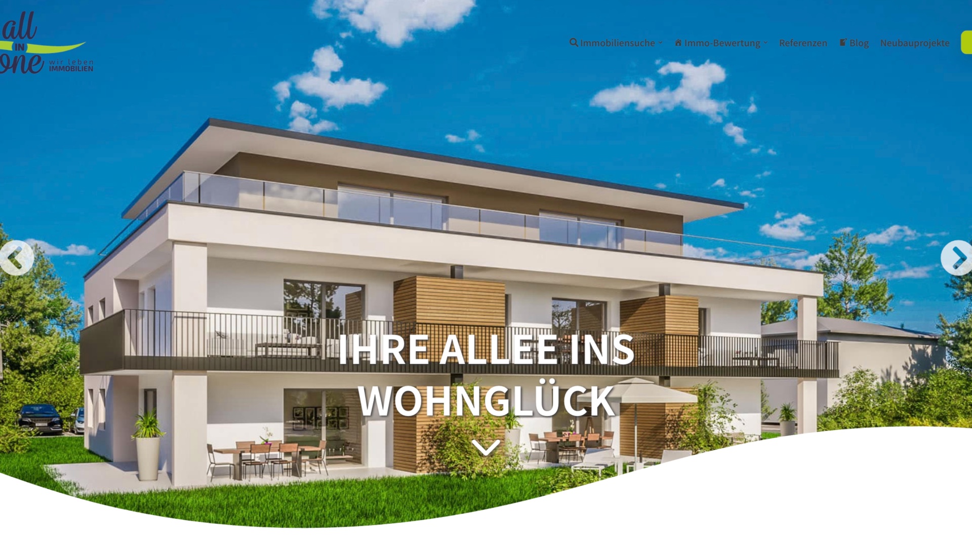 Website von All in One Immobilien