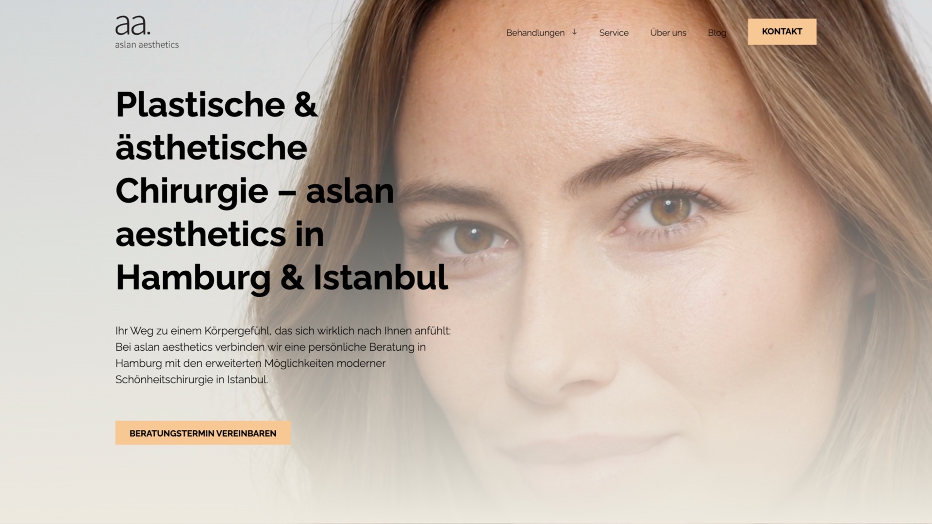 Website von Aslan Aesthetics