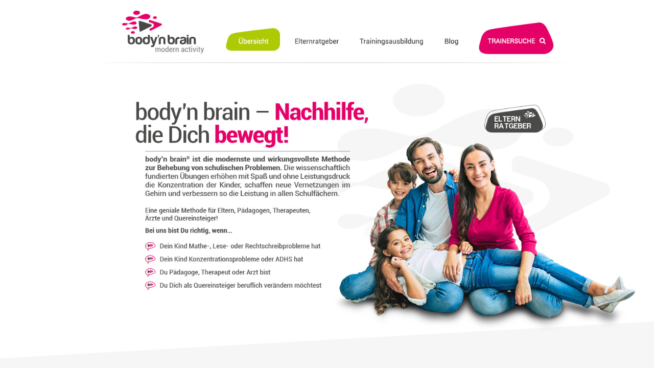 Website von body'n brain