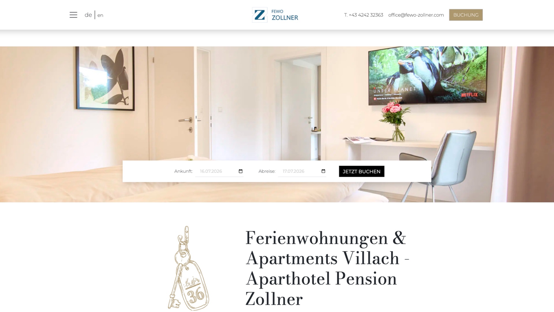 Website von FeWo Zollner
