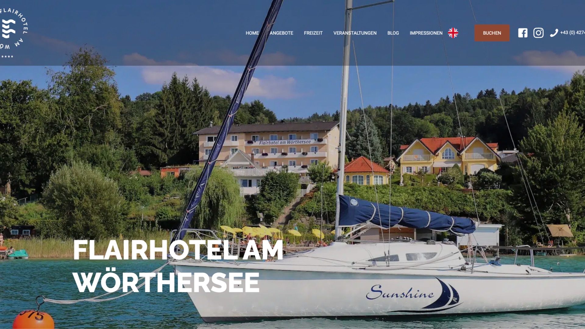 Website von Flairhotel am Wörthersee