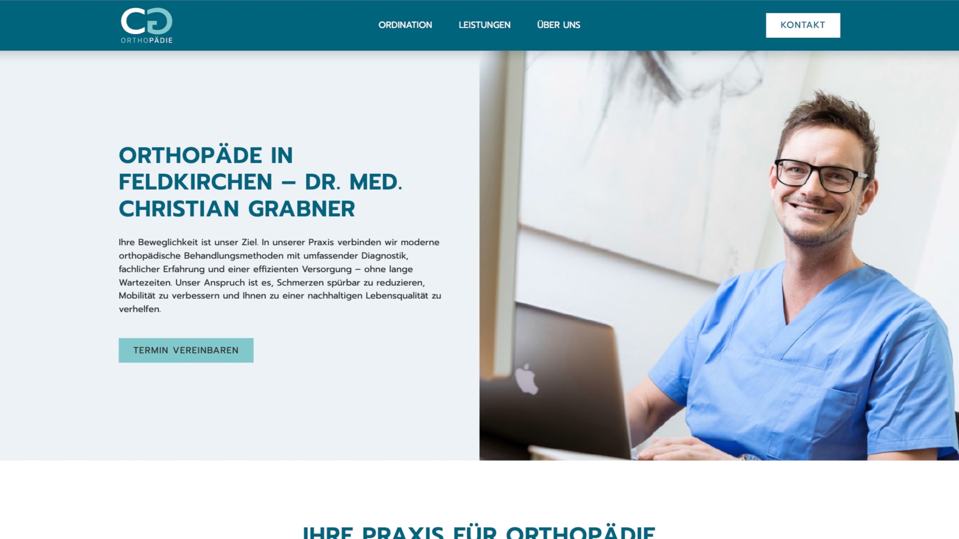 Website von Grabner Orthopädie