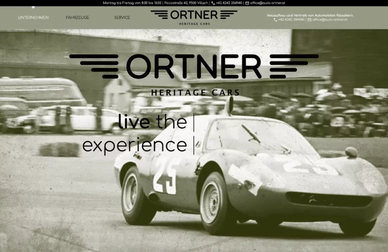 Website von Ortner Heritage Cars
