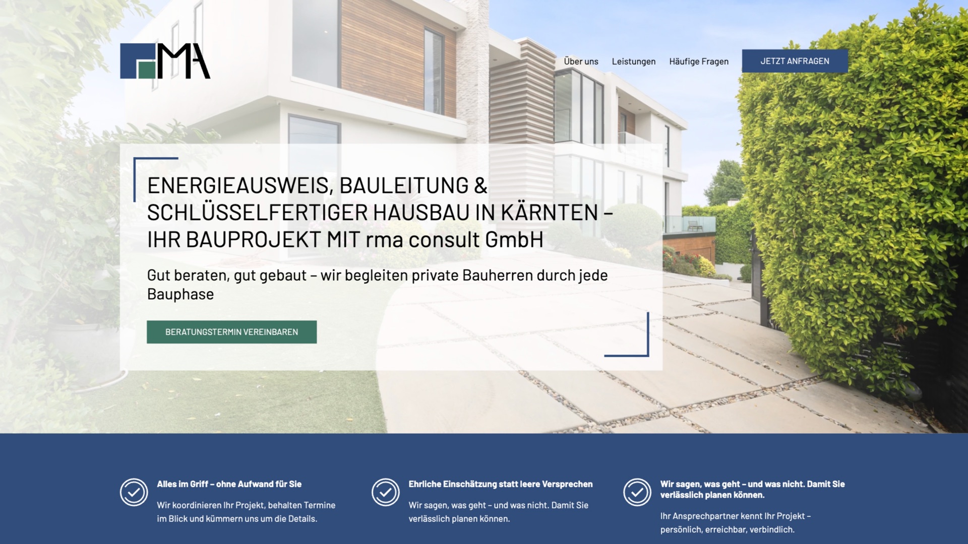 Website von RMA Consult