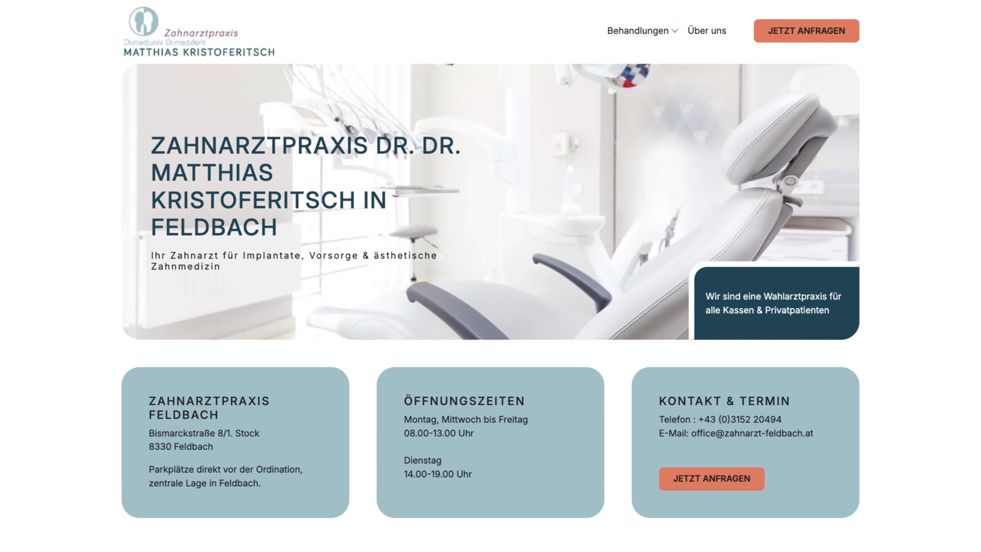 Website von Zahnarzt Feldbach